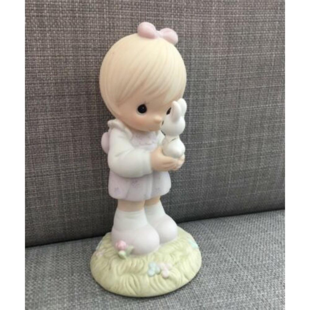 Wishing You A Happy Easter 1987 Girl Bunny